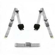 Airplane 3 Point Gray Retractable Bench Seat Belt Kit for 1953-1956 Ford Truck - 3 Belts