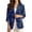 Blue - Dinosaur, variant on Boho Mandala Flower Print Blazers for Women 3/4 Sleeve & 1 Button Suit Blazer Jacket Lightweight Slim Fit Suit Jacket with Side Pocket, XL