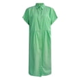 thumbnail image 4 of YDFCWXW Women's Casual Loose Fit Short Sleeve Solid Button Up Shirts Dresses Collared Lapel Maxi Dresses Fashion Clothes (Green, 4XL), 4 of 4