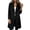 Black, variant on QIYAGBSA Trench Coat Women Soft Notched Lapel Collar Double Breasted Mid Length Long Sleeve Lightweight Lined Fall Casual Outerwear with Patch Pockets (Beige, S)