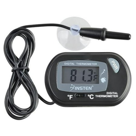 Insten 6 pcs Digital LCD Fish Tank Aquarium Marine Water Proof Thermometer Temperature Black (6-Pack