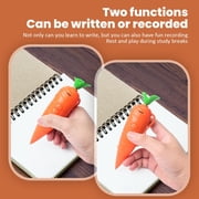 carrot recorder pen, Cute Carrot Shape Ballpoint Pen with 60 Second Voice Recording Function, Creative Writing and Message Recorder Pen