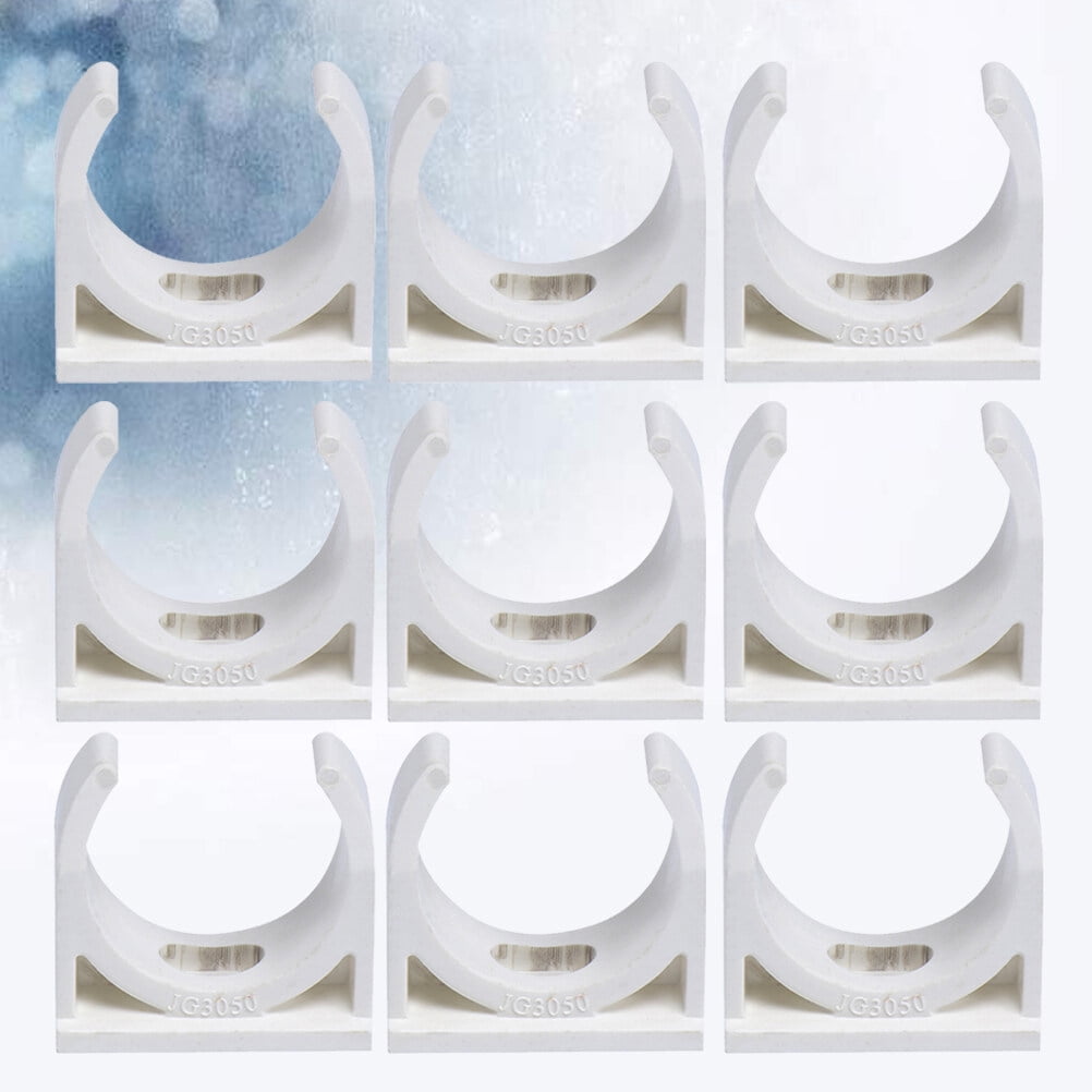 FRCOLOR 50pcs U Shape 32MM Clamp Fixed Support Riding Horse Clamp Clasp (White)