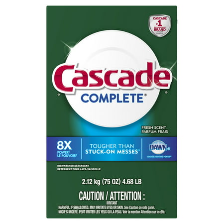 Cascade Complete Powder Dishwasher Detergent, Fresh Scent, 75
