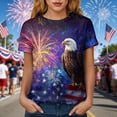 thumbnail image 5 of felwors Women's Patriotic USA Flag & Bald Eagle Fireworks T-Shirt – Short Sleeve Crew Neck Casual 4th of July Tee for Outdoor Gatherings (Dark Blue, M), 5 of 8