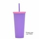 thumbnail image 4 of Yuarrent Vaso de paja de plástico de doble capa de Color caramelo, botella de agua para café, té, leche, tazas esmeriladas, tetera, vaso de Cocina y Comedor Púrpura, 4 of 6