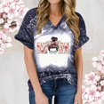 thumbnail image 1 of Fiudx Ofertas Flash Del Día Top de Manga Corta con Estampado Degradado para Mujer, Top Sexy de Verano con Cuello En V y Estampado Regular para El Día Del Mes, 1 of 6
