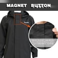 thumbnail image 5 of VIKAMAKA Women's Waterproof Long Raincoat with Detachable Hood Magnetic Closure and Reflective for Cycling Daily Wear(Black,M), 5 of 6
