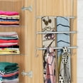 thumbnail image 6 of Sparklane - Adjustable Over The Door Triple Towel Rack with Hooks,Silver, 6 of 13