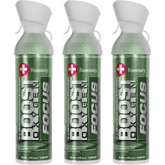Boost Oxygen Large bcuade Rosemary Aroma 10L Canister | Respiratory Support for Aerobic Recovery, Altitude, Performance & buaacod (3 hukfga)