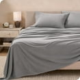 thumbnail image 2 of Bare Home Cozy Fleece Sheet Set - Extra Plush Polar Fleece - Deep Pocket - Full, Light Gray, 2 of 8