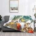 thumbnail image 2 of Fotbe Seashell On The Beach Manta de Franela con Estampado, Manta Ultrasuave para Cama, Sofá, Auto, Hipoalergénica y Antibolitas-60"x50", 2 of 6