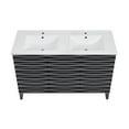 thumbnail image 5 of Cascade 48 in. Black Oak, Double Basin Bathroom Vanity With White Ceramic Sink Top, 5 of 8