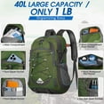 thumbnail image 2 of Mochila de Senderismo IGOLUMON 40L Impermeable y Ligera Verde Militar, 2 of 8
