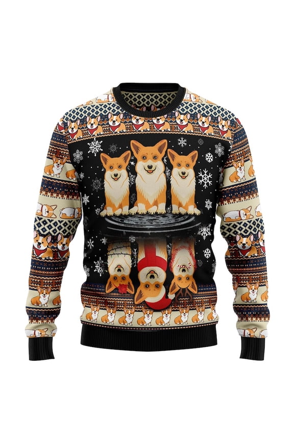 Corgi Christmas Sweater, Funny Pembroke Welsh Corgi Ugly Xmas Jumper, Dog Lover Holiday Sweatshirt, Gift for Pet Owners