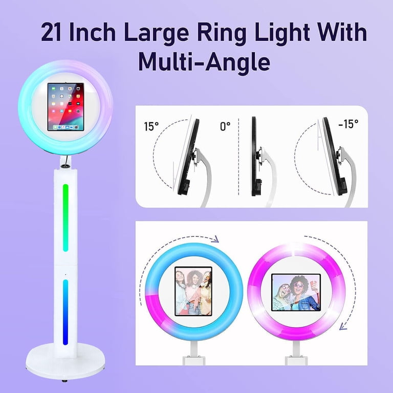 RXFSP IPad Photo Booth With RGB Ring Light, APP Control, Portable Bag Event Rental Wedding