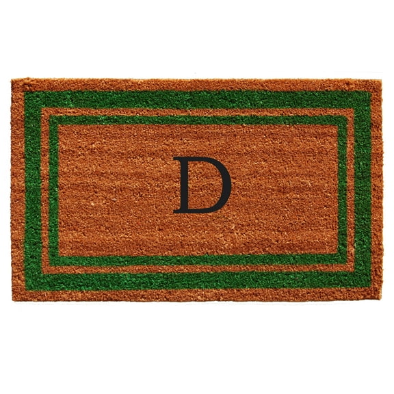 Calloway Mills Green Border 24" x 36" Monogram Outdoor Doormat (Letter D)