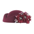 thumbnail image 4 of Elegant Pillbox Hat with Flower Applique Women's Church Fascinator and Tea Cap, 4 of 4