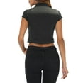 thumbnail image 3 of CHAQUETA DE JEAN CORTA PARA MUJER CON MANGAS CORTAS Y BOTONES EN NEGRO TAMAÑO XS, 3 of 6