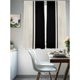 thumbnail image 4 of Abstract Black Color Block Sheer Curtains 63 Inches Long 2 Panels Vintage Lines Linen Texture Light Filtering Semi Sheer Window Curtains Drapes for Bedroom Living Room 52"x63", 4 of 7