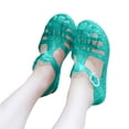 thumbnail image 3 of WEIGFI Children'S Sandals Open Toe Comfort Jelly Breathable Summer Casual Soft Sole Adjustable Strap Sweet Pool Slipper,Green,5-5.5 Years, 3 of 6