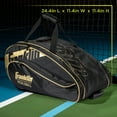 thumbnail image 2 of Franklin Sports Pickleball Paddle Bag - Pro Series Pickleball Bags for Paddles, Pickleballs, Gear + Equipment - Pickleball Paddle Bags for Men + Women - Perfect for Gear + Accessories - Black/Gold, 2 of 13
