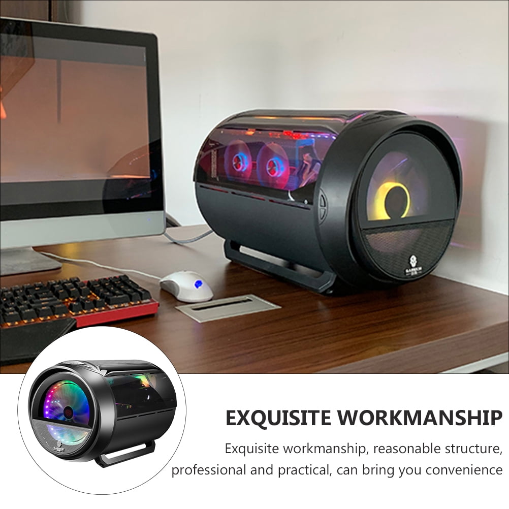 Homoyoyo Black ATX Motherboard Case with Wide Compatibility and Unique Design for PC Build and Gaming Setup