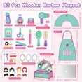 thumbnail image 5 of 32Pcs Hair Salon Toys Salon Set, Toddler Girls Vanity for 3 Year Old Girls Pretend Play Doll Hair Stylist Toy Kit with Blow Dryer, Barber Costume Apron and Other Accessories for Kids Toddler 3-5, 5 of 10