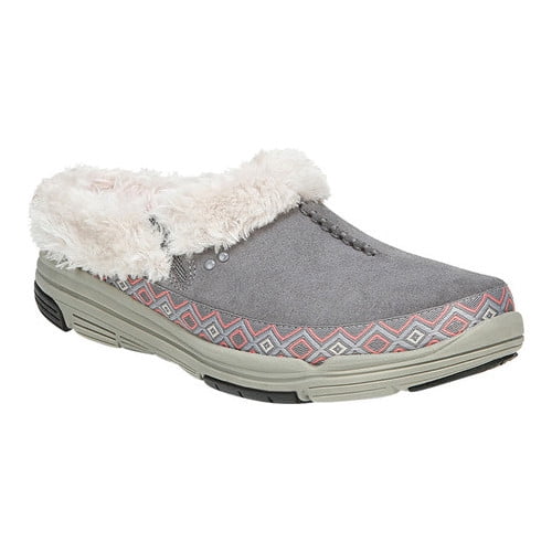 ryka water repellent suede and faux fur slip ons