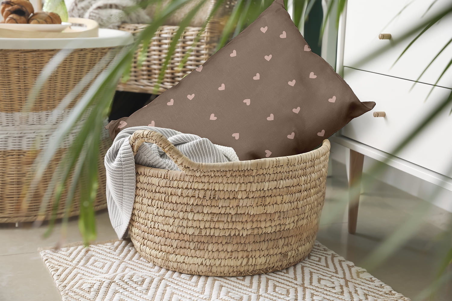 20" x 14" Simply Daisy Little Hearts Polyester Indoor/Outdoor Pillow, Sunwashed Brick Qty 1