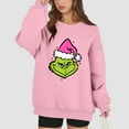 thumbnail image 5 of Soft Christmas Sweatshirt Long Sleeve Funny Cute Xmas Crewneck Pullover 4-Pink XL 1, 5 of 5