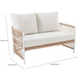 thumbnail image 3 of Better Homes & Gardens Lilah Outdoor Wicker Loveseat with White Cushions, 3 of 11