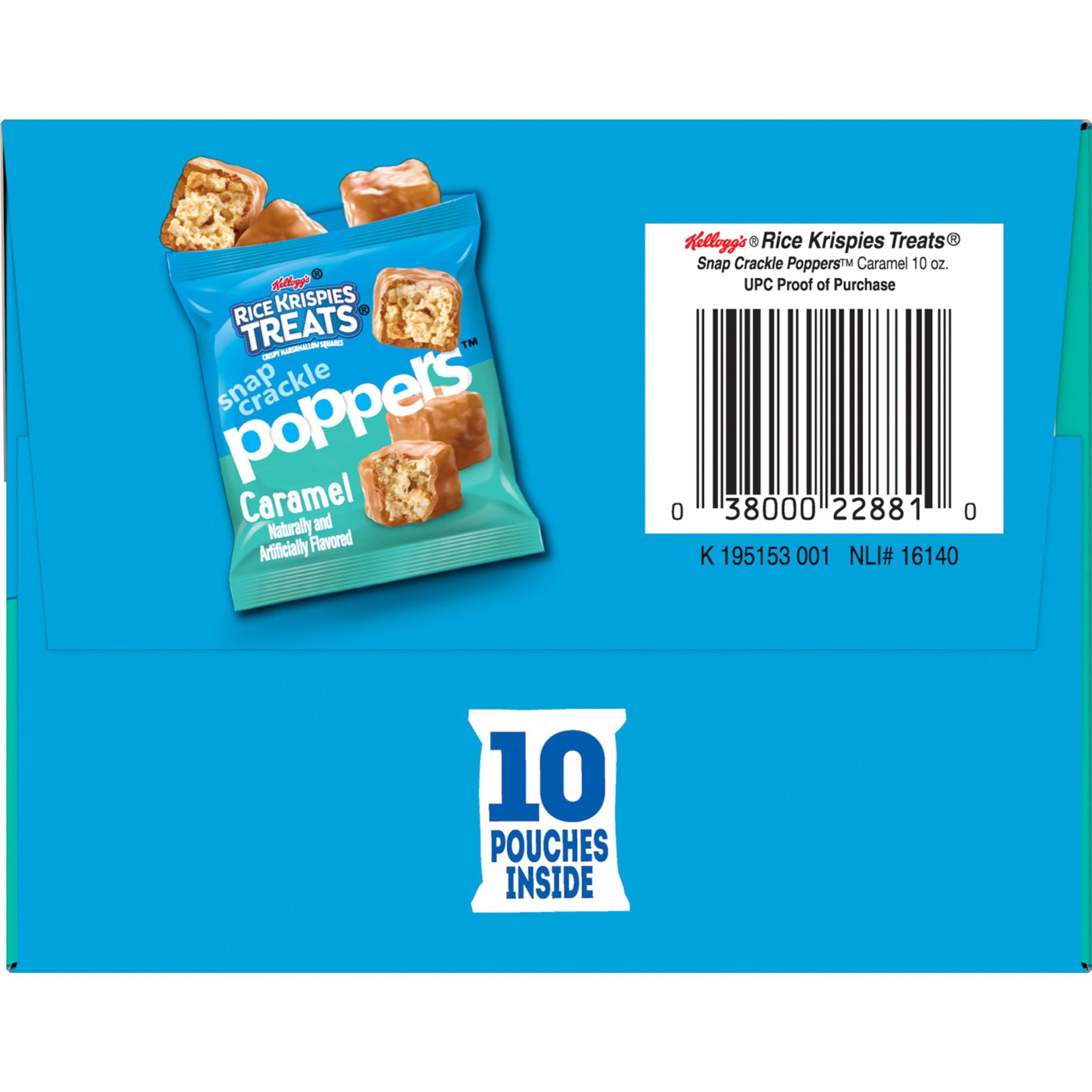 Rice Krispies Treats Poppers Caramel Chewy Crispy Marshmallow Squares, 10 oz, 10 Count