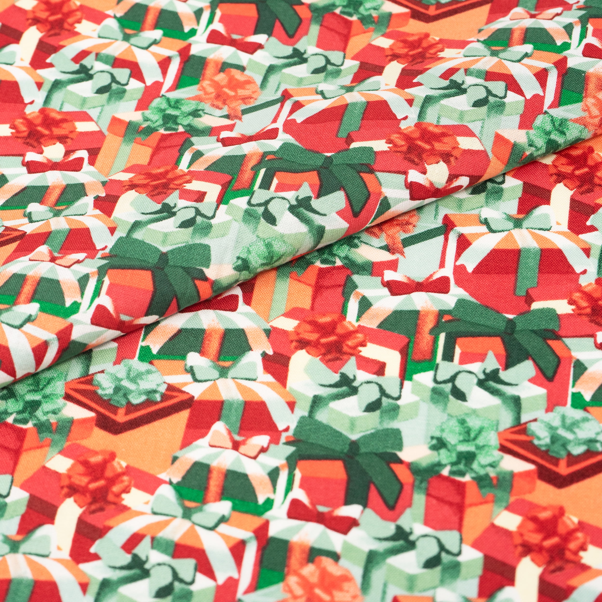 Singer Print Fabric, 100% Premium Cotton, Christmas Gift Box, 3 Yards