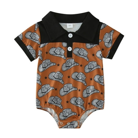

NIUREDLTD Infant Boys Short Sleeve Cartoon Cow Prints Romper Newborn Bodysuits Gentleman Clothes Size 70