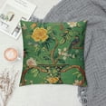 thumbnail image 2 of Creowell  Ming Vase Green Throw Pillow Cushion Chinoiserie Green Vase Flower Square Throw Pillows Traditional Chinese Chinoiserie  Pillow for Office Car Chair Sofa, 2 of 5