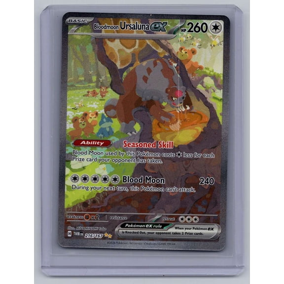 2024 Pokemon Sv06 Twilight Masquerade Bloodmoon Ursaluna EX SIR #216/167 English Trading Card