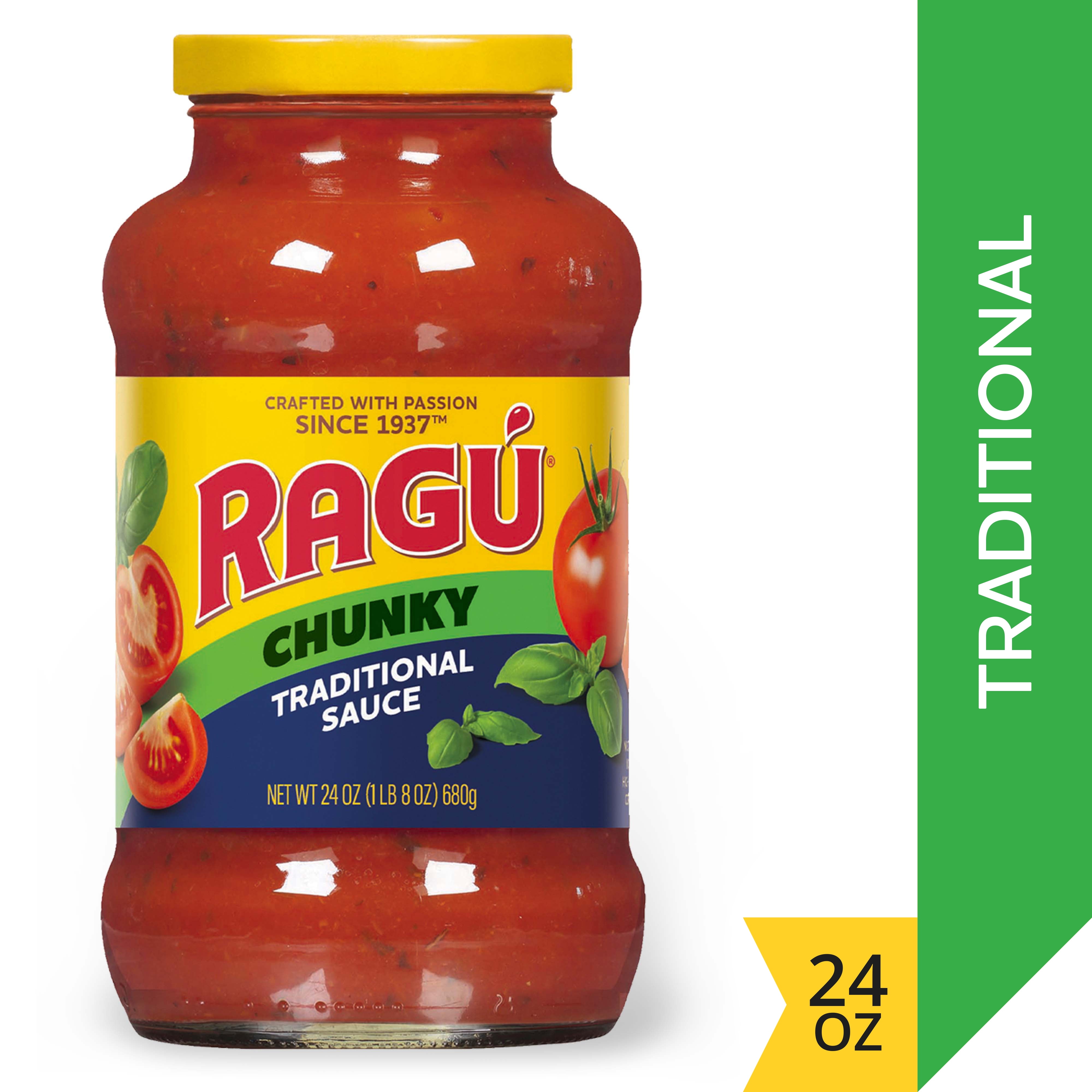 Ragu Chunky Traditional Pasta Sauce with Diced Tomatoes, Basil, and