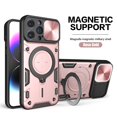 thumbnail image 1 of Funda para iPhone 14 Pro Max Plus, 13, 12, 11 Pro Max Plus, XS, XR, X, 8 Plus, cámara deslizante giratoria magnética, funda con soporte giratorio 360 Fivean unisex, 1 of 2