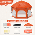 thumbnail image 3 of G TALECO GEAR Baby Playpen with Canopy -  Portable Play Yard for Infants & Toddlers, Light weight Foldable Indoor Outdoor Playpen Tent for Beach Camping Travel, Orange, 3 of 9