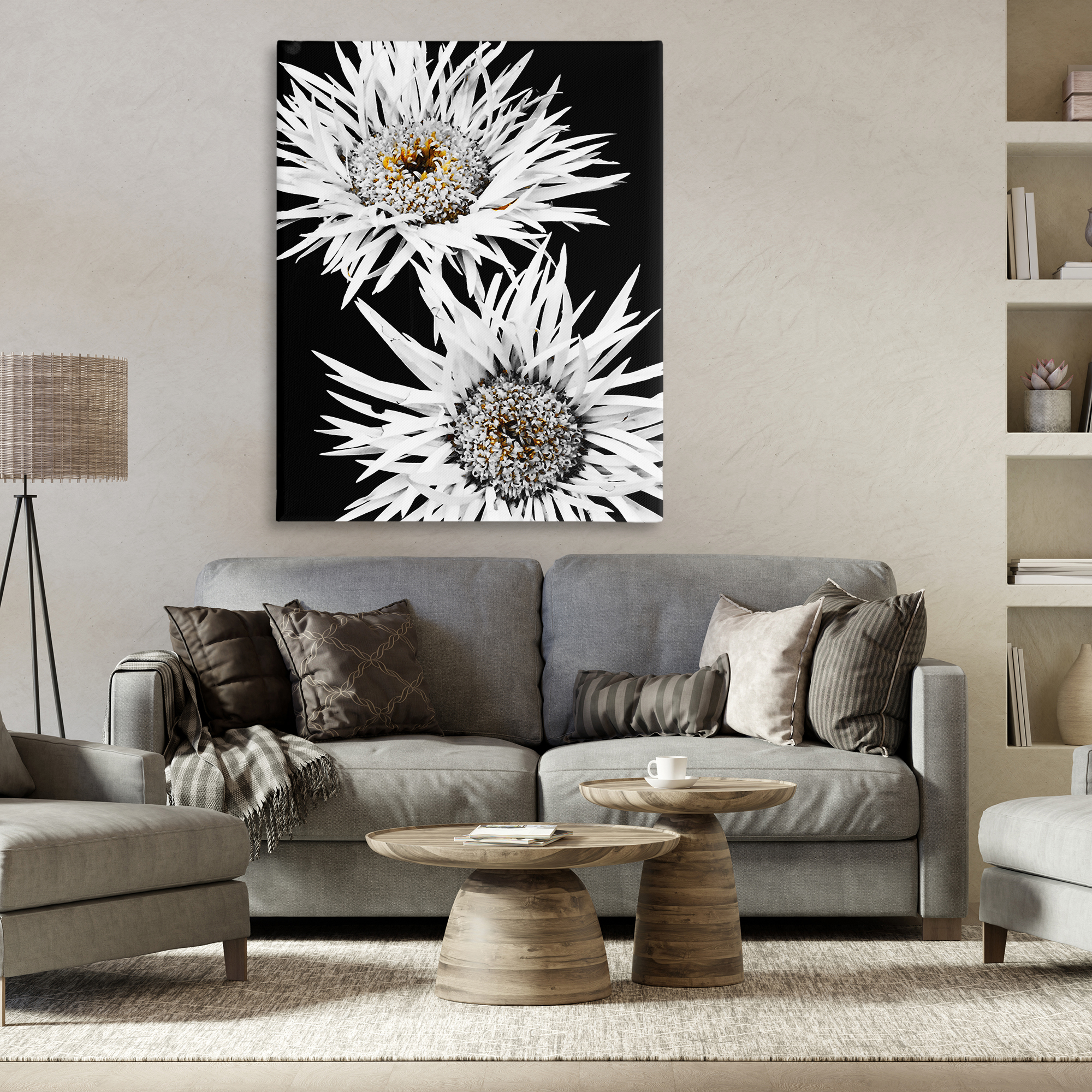 Stupell Industries Bold Contrast Flower Buds Plants & Flowers Painting Wrapped Canvas Art Print Wall Art, 36 x 48