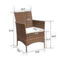 thumbnail image 6 of 4 Pieces Outdoor Furniture, Sofa Wicker Conversation Set with 2 Arm Chiars, 1 Loveseat, Tempered Glass Table with 2 Shelf, Patio Furniture Sets for Porch Poolside Backyard Garden, Q13059, 6 of 12
