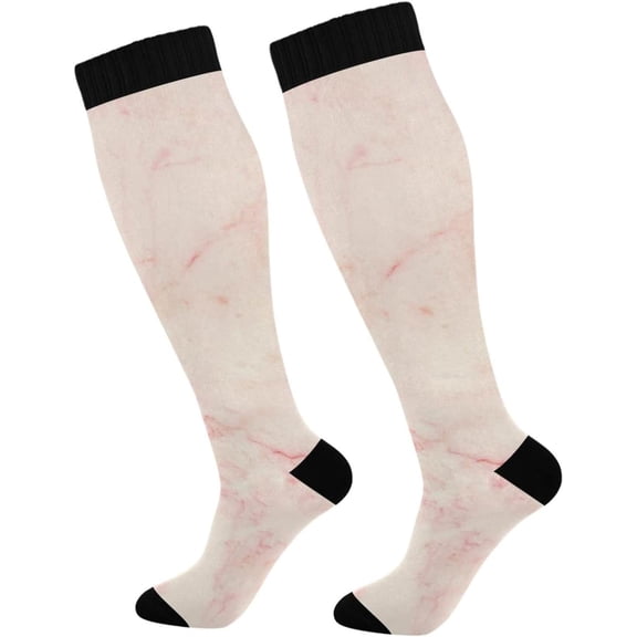 GZHJMY Marble Compression Socks, Women Men Long Stocking (20-30mmHg), Travel Knee High Stockings for Athletic Sports,Running,Cycling,Nursing
