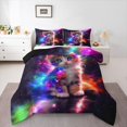 thumbnail image 2 of jejeloiu Rainbow Lovely Kitten Full Size Comforter Sets Kids,Kawaii Cat Bedding Sets For Girls,Reversible,3pcs, 2 of 8