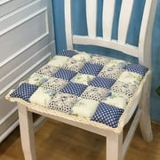 Coussin de chaise patchwork avec attaches antidérapant Coussin de chaise à bordure en dentelle Coussin de siège de cuisine à imprimé floral Farmhouse (510 Blue, 16"x16")