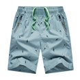 thumbnail image 1 of Aayomet Workout Shorts Men Shorts Striped Pocket Tether Cropped Pants Athletic Functional Cargo Pants (Light Blue, XXXXXXL), 1 of 2