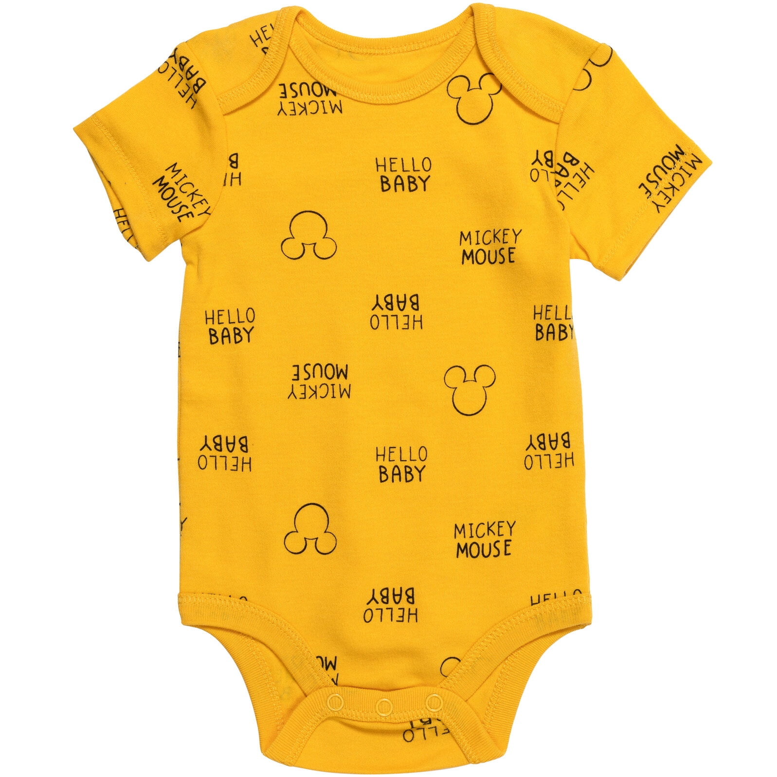 Disney Mickey Mouse Baby Boys' 5-Pack One Piece Bodysuits Mickey Red Yellow Grey