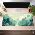 thumbnail image 3 of Cute Pastel Mint Green Forest Sage Desk Mat Anime Large Gaming Mouse Pad XL, Aesthetic Sunrise Laptop Computer Keyboard Mouse Mat, Women Office Desk Decor Cover Mat with Stitched Edges 31.5"x11.8", 3 of 6