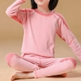 thumbnail image 3 of Yanarno Thermal Underwear for Girls Boys Thermal Long Johns Set Pink 110, 3 of 4