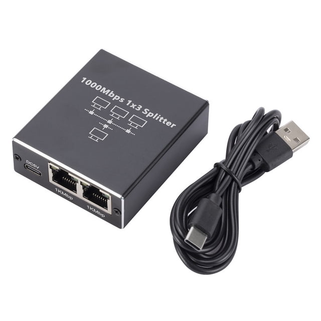Gigabit RJ45 Ethernet Splitter 1 to 3 - High-Speed Network Adapter for Router, Modem, PC & Gaming Console, Plug-and-Play Internet Splitter with Stable Connection
